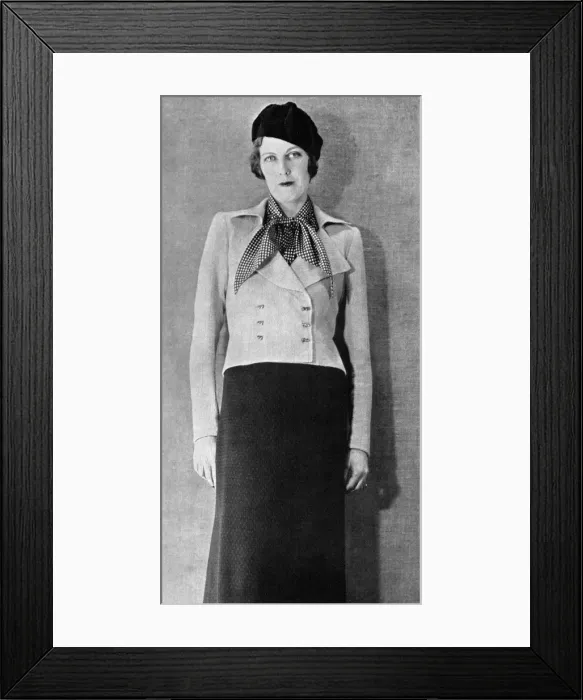 Framed Print : Hon Mrs Richard Norton wearing a Schiaparelli outfit, 1937 Framed Print : Hon Mrs Richard Norton wearing a Schiaparelli outfit, 1937