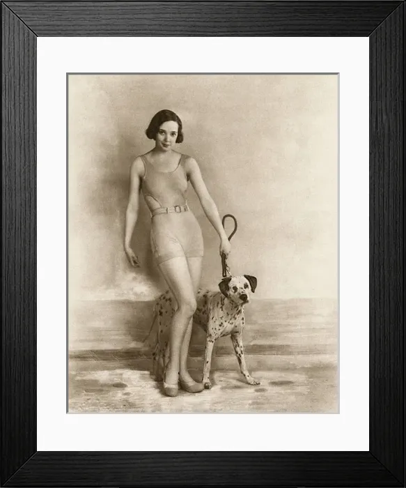 Framed Print : Jessie Matthews and dalmatian Framed Print : Jessie Matthews and dalmatian