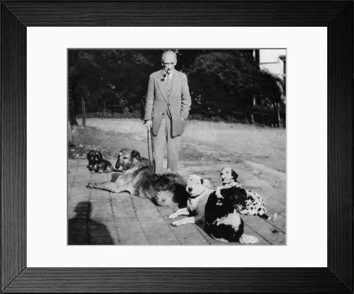 Framed Print : Artist Cecil Aldin and the Firm - his pet dogs