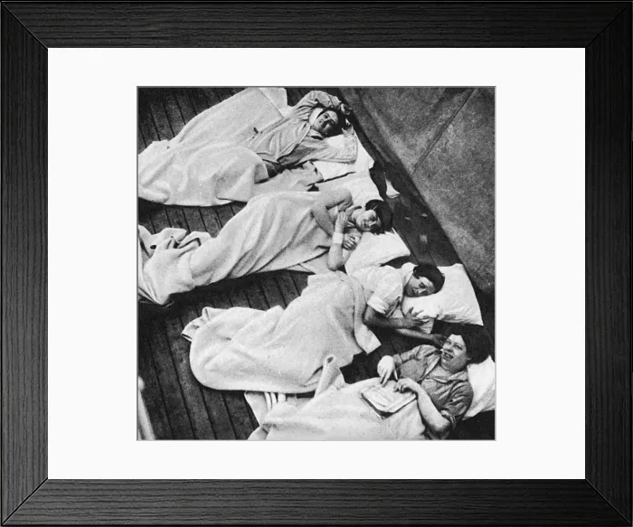 Framed Print : Sleeping on deck aboard the R. M. S. P. Atlantis Framed Print : Sleeping on deck aboard the R. M. S. P. Atlantis