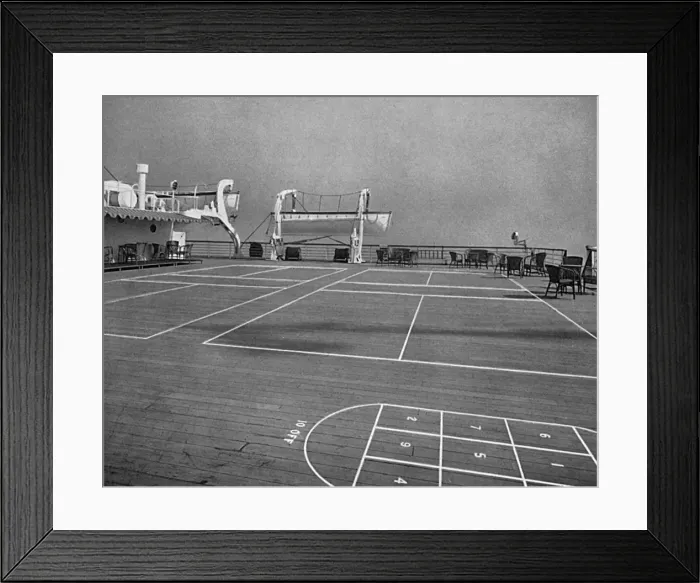 Framed Print : The sports deck on board the Reina del Pacifico cruise ship
