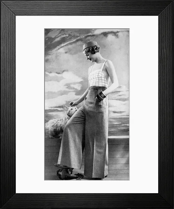 Framed Print : Trousers and swim top for cruise wear, 1934 Framed Print : Trousers and swim top for cruise wear, 1934