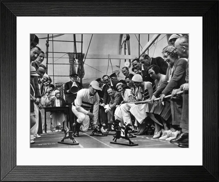 Framed Print : A race game on the deck of a Mediterranean cruise ship Framed Print : A race game on the deck of a Mediterranean cruise ship
