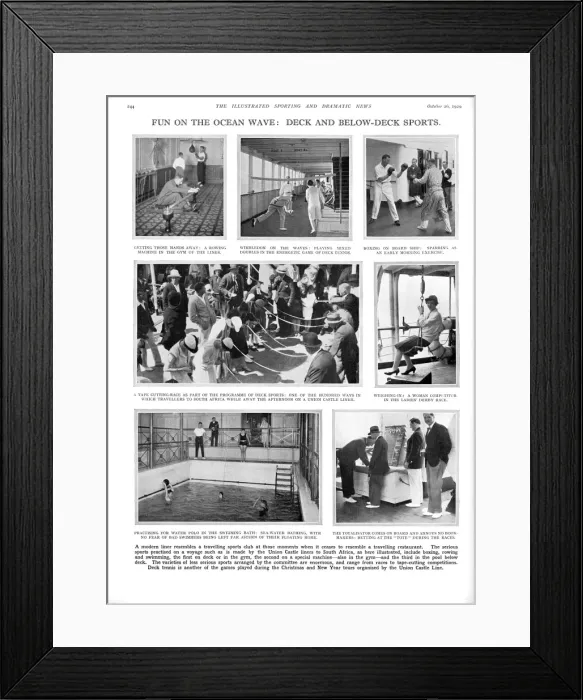 Framed Print : Fun on the Ocean Wave - Deck and below-deck sports Framed Print : Fun on the Ocean Wave - Deck and below-deck sports