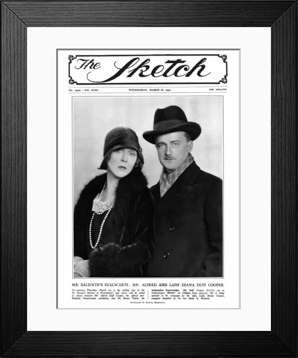 Framed Print : Duff and Diana Cooper (nee Manners) Sketch cover Framed Print : Duff and Diana Cooper (nee Manners) Sketch cover