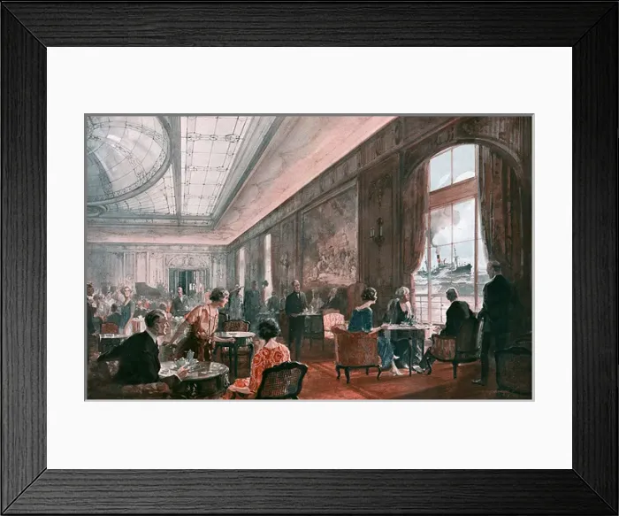 Framed Print : Tea time in the lounge on board the Berengaria Framed Print : Tea time in the lounge on board the Berengaria