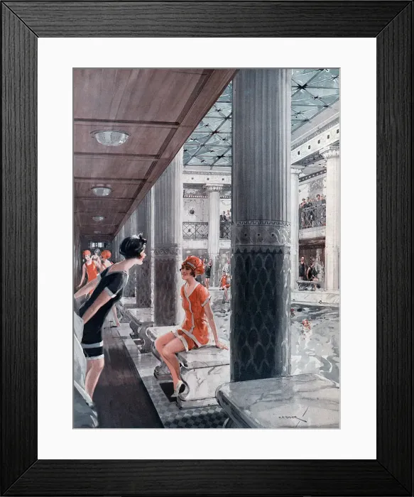 Framed Print : The swimming pool on board the Berengaria Framed Print : The swimming pool on board the Berengaria
