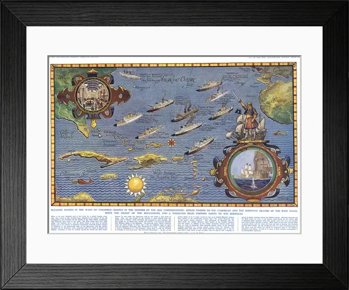 Framed Print : Pleasure routes across the Atlantic Framed Print : Pleasure routes across the Atlantic