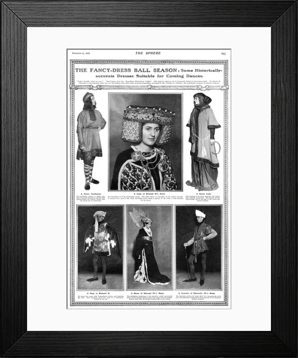 Framed Print : Historical fancy dress costume, 1911 Framed Print : Historical fancy dress costume, 1911