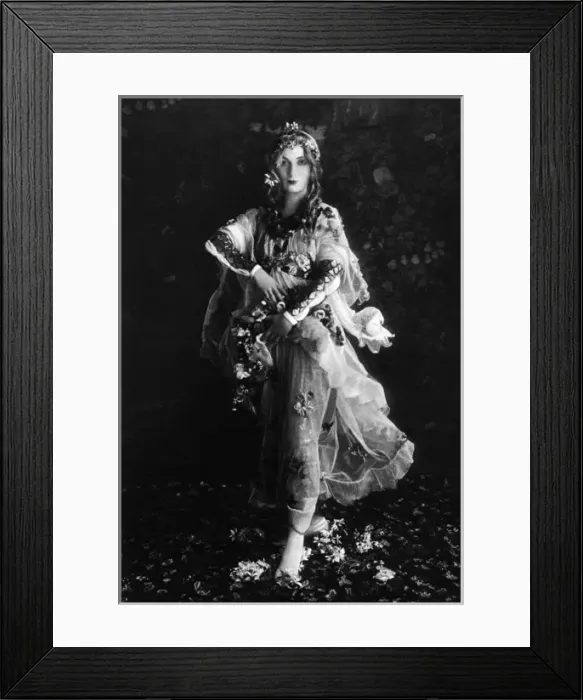 Framed Print : Mrs John Lavery as Botticellis Prima Vera at Picture Ball Framed Print : Mrs John Lavery as Botticellis Prima Vera at Picture Ball