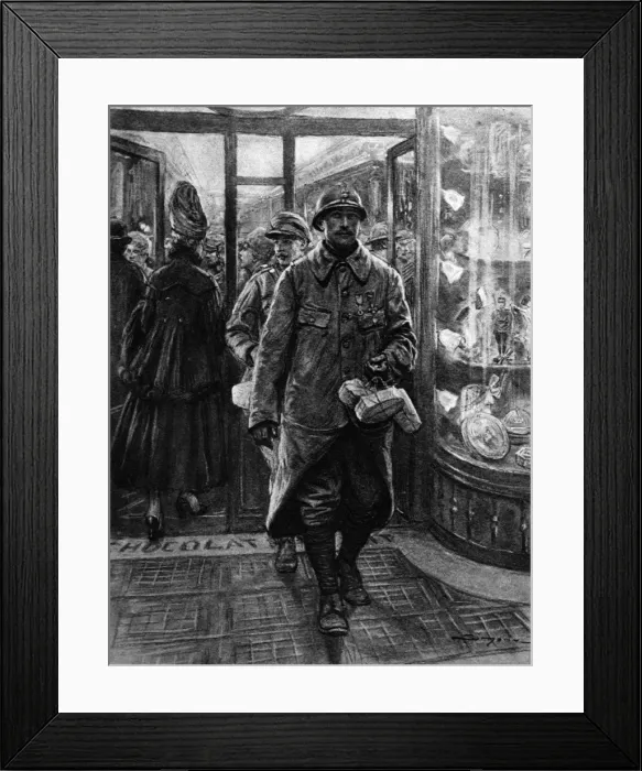 Framed Print : Buying Easter presents: an entente leave-scene in Paris Framed Print : Buying Easter presents: an entente leave-scene in Paris