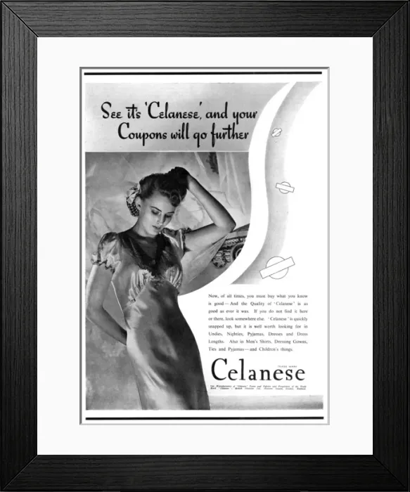 Framed Print : Celanese fabric advert, 1941