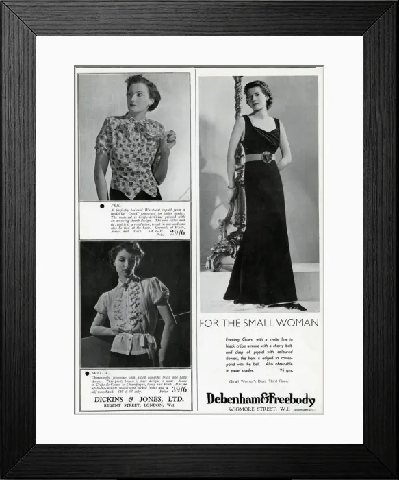 Framed Print : Fashion page adverts April 1937 Framed Print : Fashion page adverts April 1937