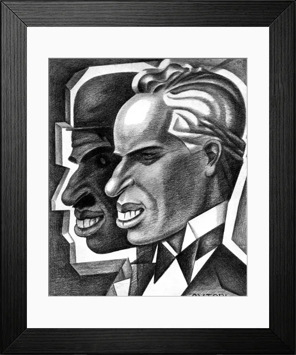 Framed Print : Charlie Chaplin, caricature by Autori Framed Print : Charlie Chaplin, caricature by Autori