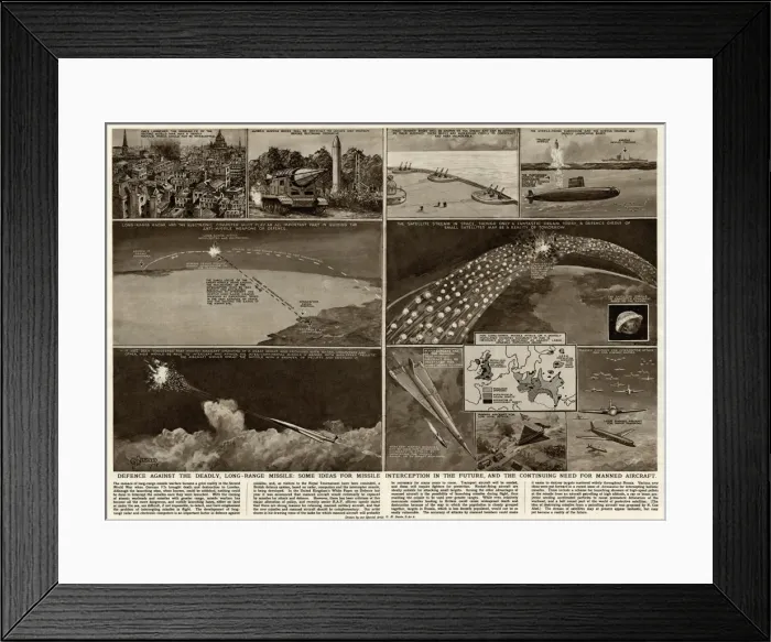 Framed Print : Defence against the deadly long-range missiles 1958