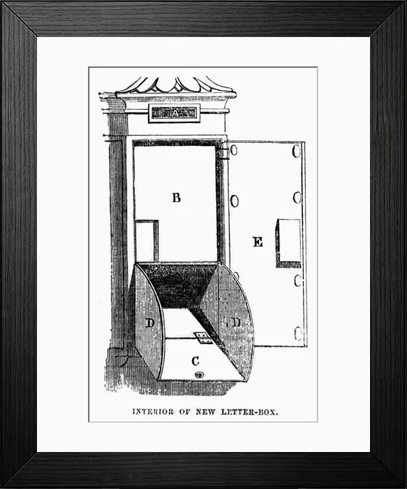 Framed Print : Interior of first postbox, London Framed Print : Interior of first postbox, London