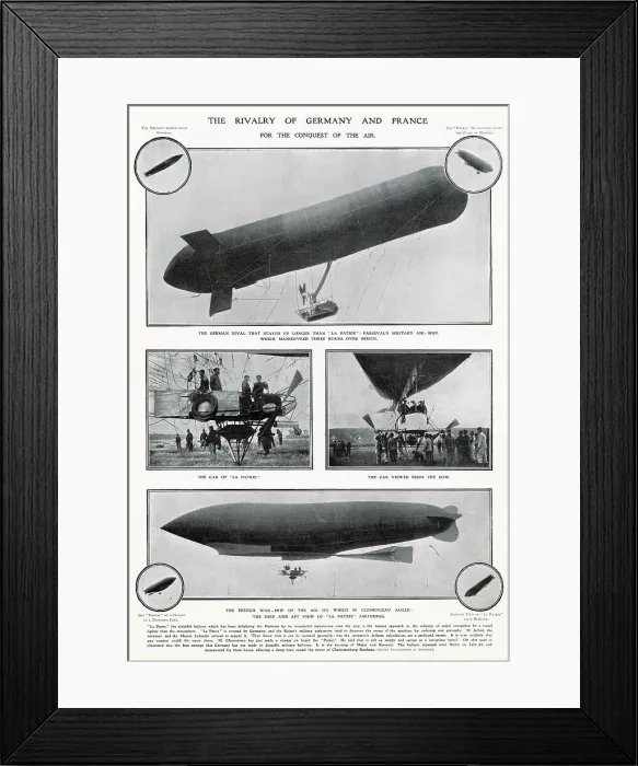 Framed Print : Germany and France - Conquest of the Air 1907 Framed Print : Germany and France - Conquest of the Air 1907