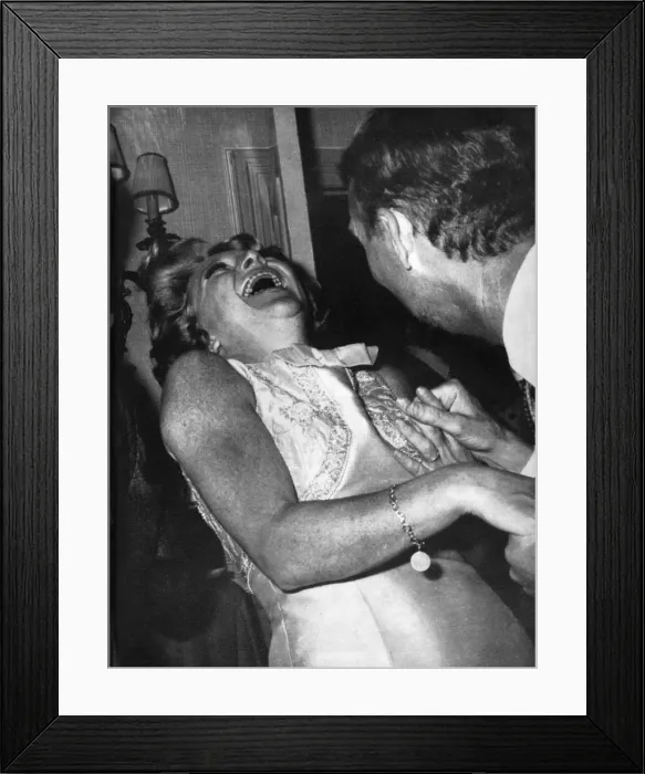 Framed Print : Dora Bryan at a party Framed Print : Dora Bryan at a party