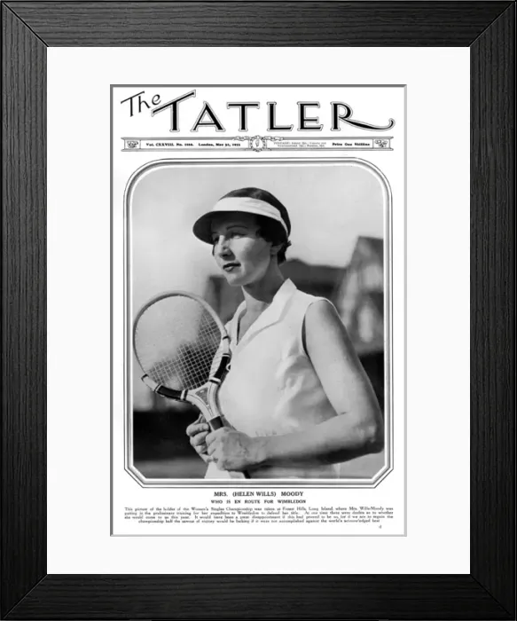 Framed Print : Tatler cover - Helen Wills Moody Framed Print : Tatler cover - Helen Wills Moody