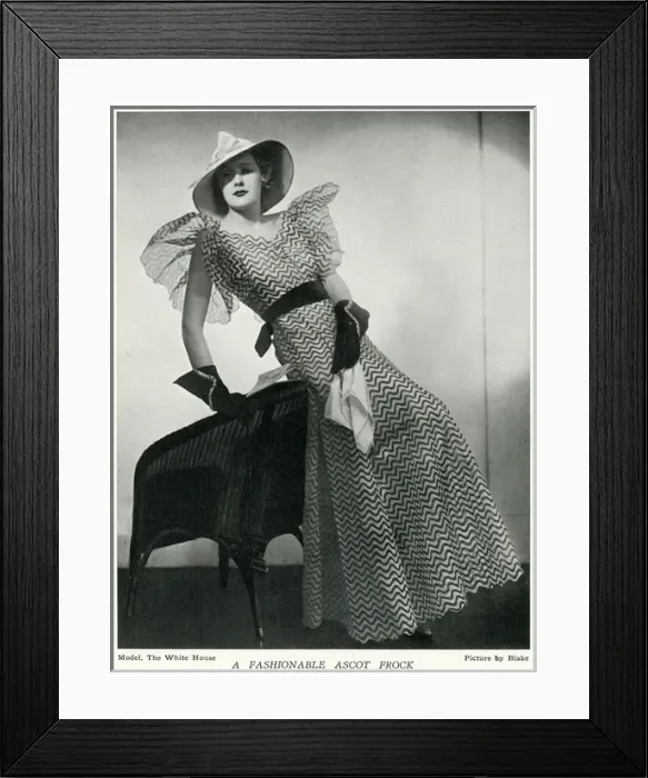 Framed Print : Fashionable ascot frock 1933 Framed Print : Fashionable ascot frock 1933