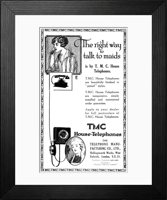 Framed Print : The Right Way to Speak to Maids - TMC house telephones