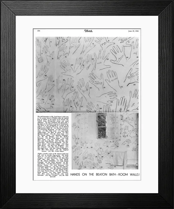 Framed Print : Hands on the Beaton bath-room walls Framed Print : Hands on the Beaton bath-room walls