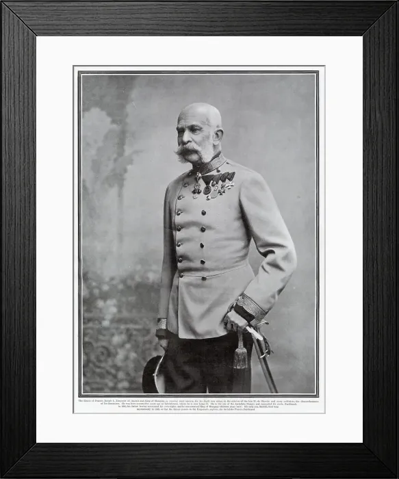 Framed Print : Franz Joseph I or Francis Joseph I (1830 - 1916), Emperor of Austria, King of Hungary, and the other states of the Austro-Hungarian Empire from 2 December 1848 until his death. Date: 1907