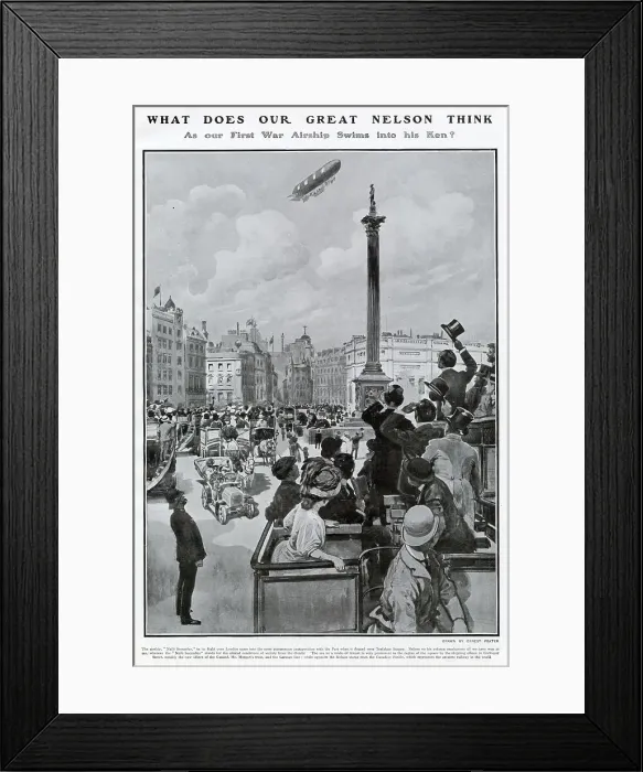 Framed Print : Airship Nulli Secundus Flying Over London 1907 Framed Print : Airship Nulli Secundus Flying Over London 1907