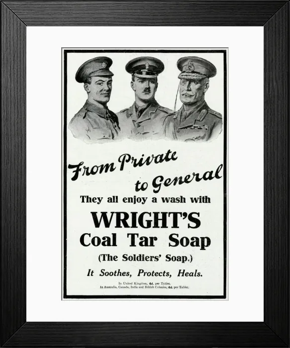 Framed Print : Advert for Wrights coal soap 1916 Framed Print : Advert for Wrights coal soap 1916