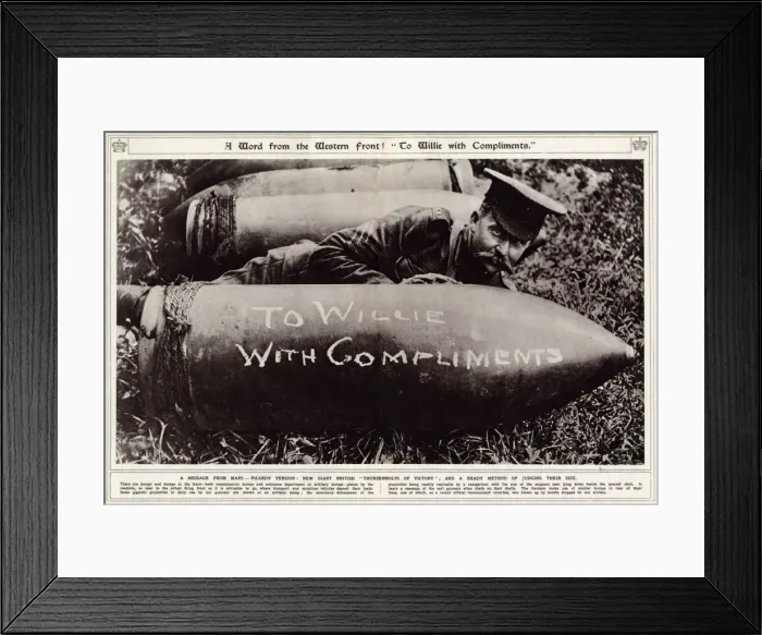 Framed Print : From the Western Front To Willie with compliments 1916 Framed Print : From the Western Front To Willie with compliments 1916