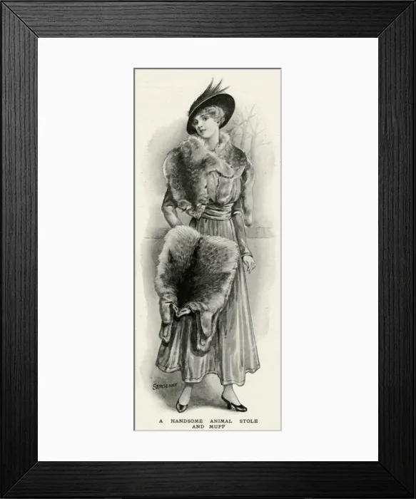 Framed Print : Lynx stole and muff 1915