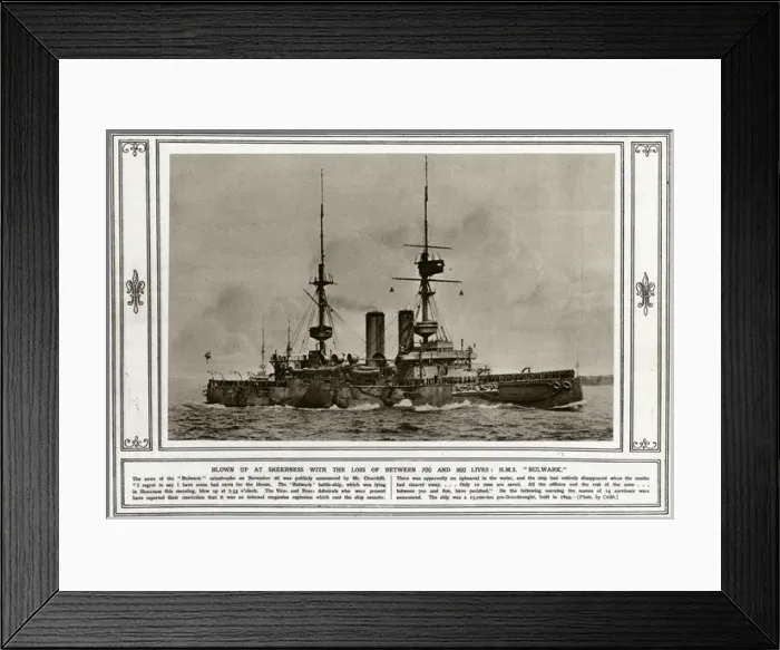 Framed Print : HMS Bulwark battleship