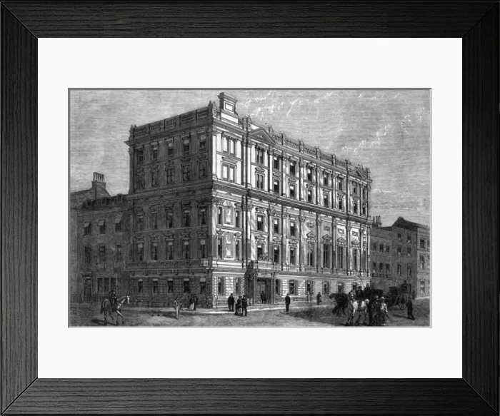 Framed Print : The Hanover Square Club House 1876 Framed Print : The Hanover Square Club House 1876