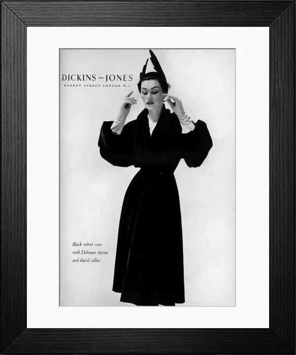 Framed Print : Dickins and Jones advertisement, 1950s fashion Framed Print : Dickins and Jones advertisement, 1950s fashion