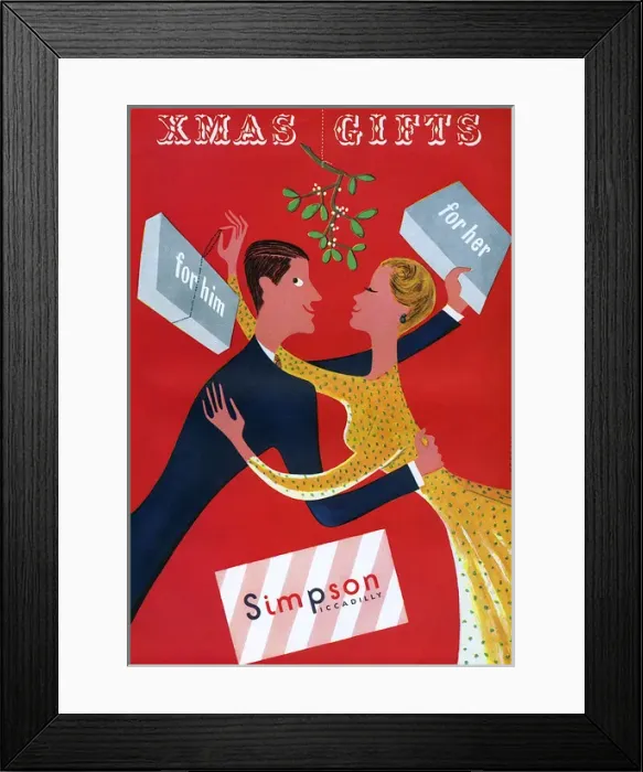Framed Print : Simpson of Piccadilly advertisement, 1950 - Xmas gifts Framed Print : Simpson of Piccadilly advertisement, 1950 - Xmas gifts