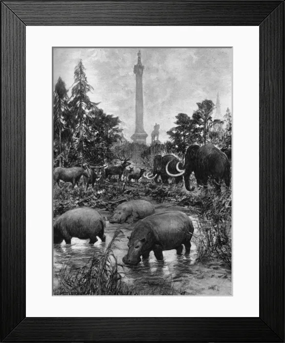 Framed Print : Trafalgar Square in the Ice Age Framed Print : Trafalgar Square in the Ice Age