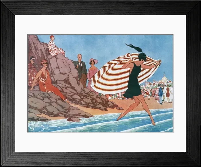 Framed Print : The Plage by A. Vallee Framed Print : The Plage by A. Vallee