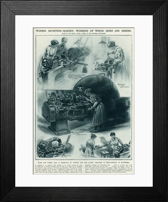 Framed Print : Women munition-makers 1916 Framed Print : Women munition-makers 1916