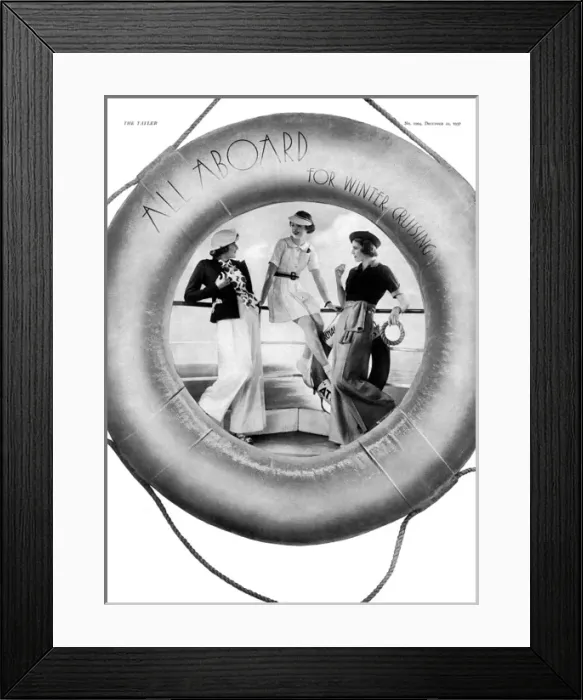 Framed Print : Winter cruise fashions for 1937 Framed Print : Winter cruise fashions for 1937