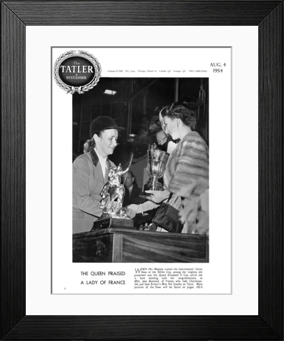 Framed Print : Tatler cover - Queen at Internatinal Horse Show Framed Print : Tatler cover - Queen at Internatinal Horse Show