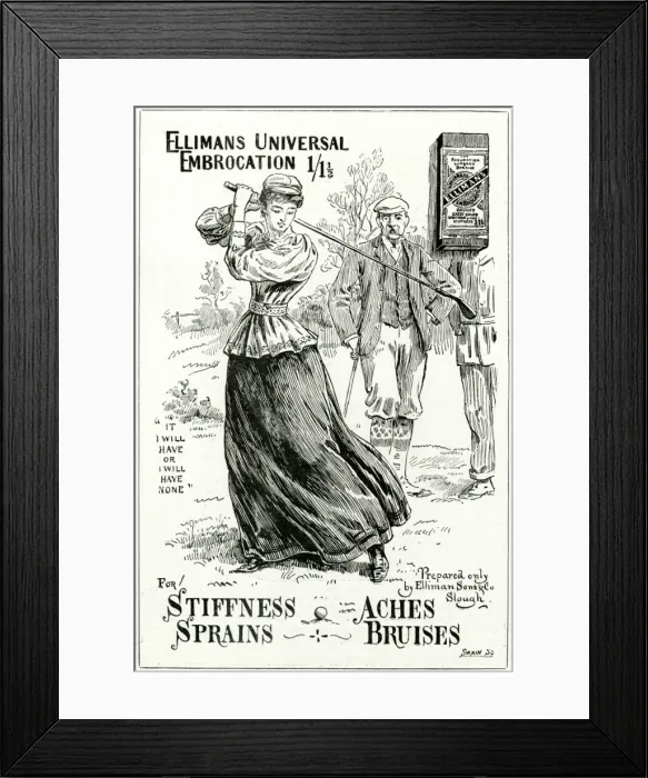 Framed Print : Advert for for Ellimans Universal Embrocation 1897 Framed Print : Advert for for Ellimans Universal Embrocation 1897