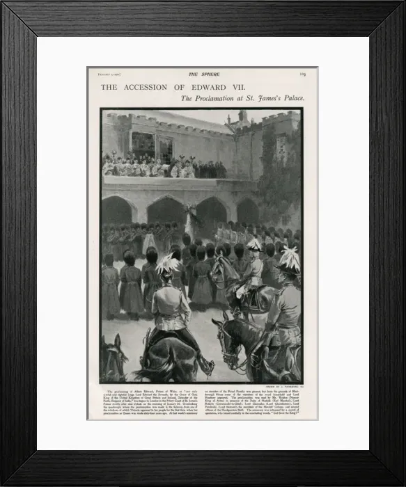 Framed Print : Proclamation of King Edward VII - St Jamess Palace