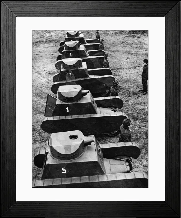 Framed Print : German dummy tanks on parade, 1932