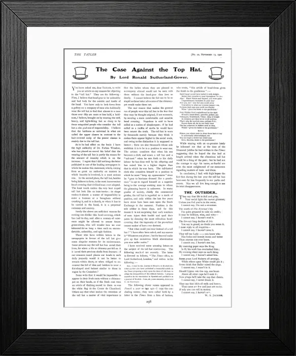 Framed Print : The case against the top hat Framed Print : The case against the top hat