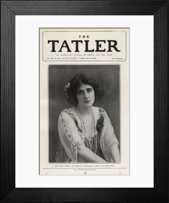 Framed Print : Tatler cover - Mrs Patrick Campbell Framed Print : Tatler cover - Mrs Patrick Campbell