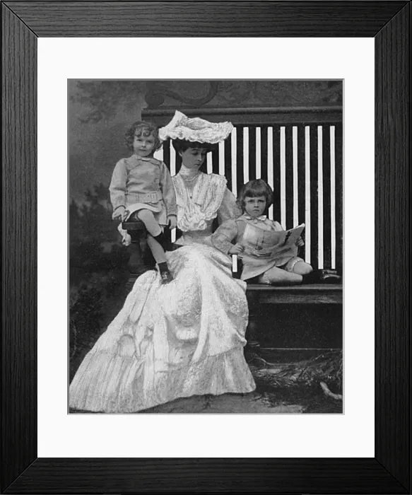 Framed Print : Consuelo, Duchess of Marlborough with her two sons Framed Print : Consuelo, Duchess of Marlborough with her two sons