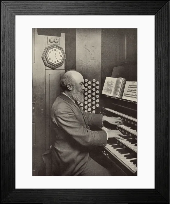 Framed Print : Sir George Martin, organist