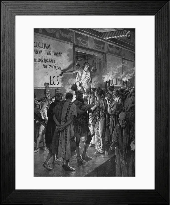 Framed Print : Pompeii as it was and is by Matania Framed Print : Pompeii as it was and is by Matania