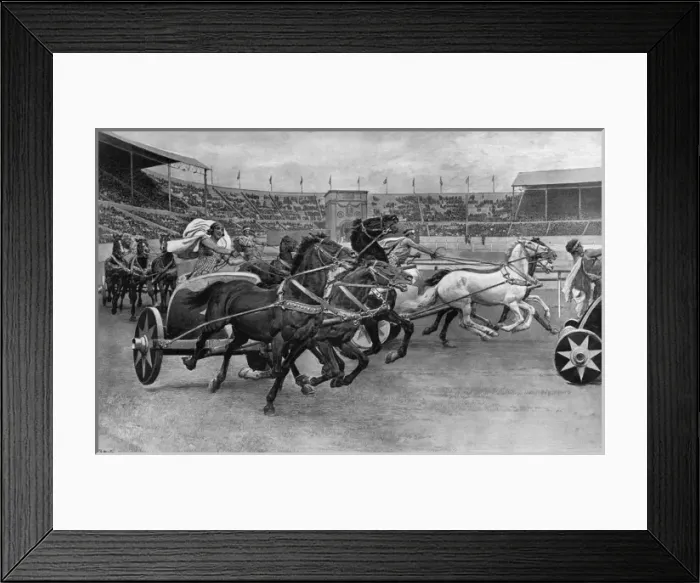 Framed Print : Roman Chariot Races at the British Empire Exhibition Framed Print : Roman Chariot Races at the British Empire Exhibition