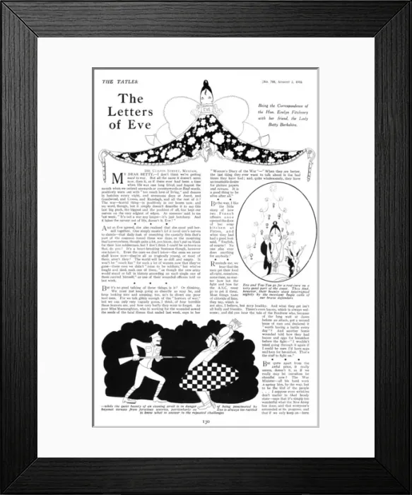 Framed Print : The Letters of Eve, from the Tatler 1916 Framed Print : The Letters of Eve, from the Tatler 1916